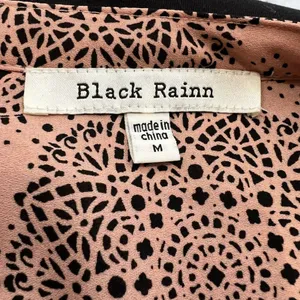 Black Rainn‎ Long Tunic Blouse Henley Peach Black Shirt Size Medium M Top thumbnail 4