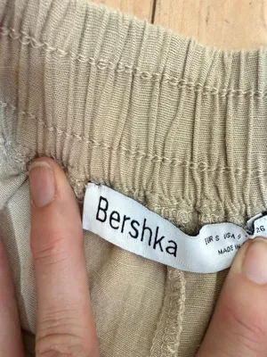 Bershka European Linen Blend Cargo Wide Leg Pants Trousers Size Small thumbnail 8