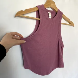 Lululemon pink tank top workout women's size 4 modal and elastane lightweight thumbnail 2