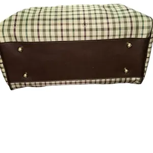 Lasserre Paris Unisex Vintage Checkered Boston Bag thumbnail 7