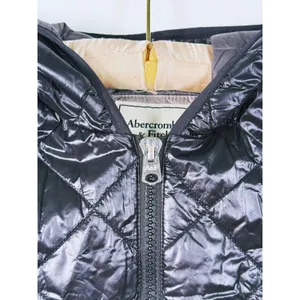 Abercrombie & Fitch Lightweight Hooded Puffer Jacket Womens S Black Packable thumbnail 11