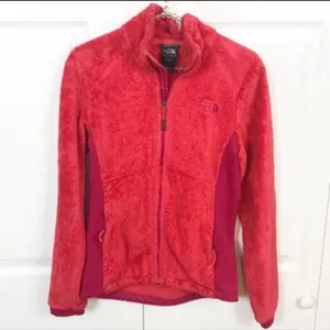 The North Face Size Small Tech Orange Pink Womens Ositio Fluffy‎ Fleece Jacket thumbnail 2
