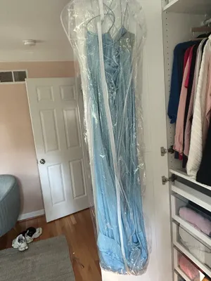 Sherri Hill 54228 Prom Dress light blue corset back rhinestone thumbnail 5