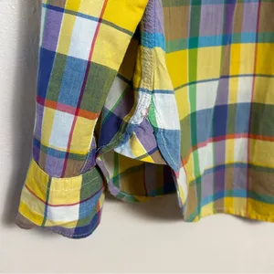 Lauren Ralph Lauren Women’s Shirt Plaid 100% Cotton Button Up Roll Up Sleeves XS thumbnail 5