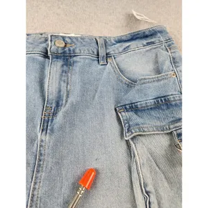 NWT RSQ TILLY'S DENIM JEAN Micro MINI SKIRT Pocket‎ Buckles Faded Wash Stretch thumbnail 5