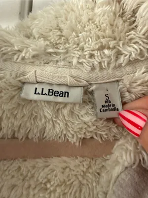 L.L. Bean Neutral Sherpa-Lined Zip Hoodie Jacket thumbnail 2