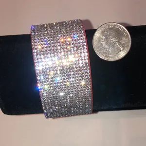 Crystal Pave Wide Cuff Bracelet thumbnail 4