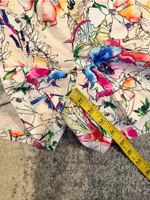 Express Floral Shorts - Cream with Pink, Blue, Green, Yellow Accents thumbnail 4