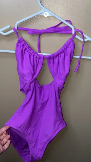 One Piece Dark Purple Swimwear thumbnail 1