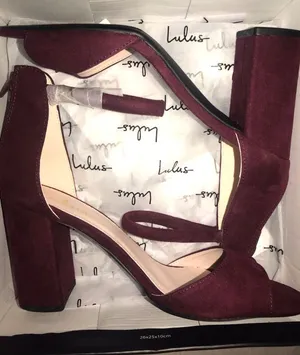 Lulus Suede Burgundy Heels thumbnail 1
