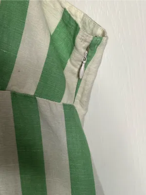 Pact Organic Cotton & Linen Sz XXXL Green and White Striped Maxi Dress thumbnail 6