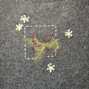 Croft & Barrow Embroidered Christmas Cardinal Sweater Womens XL Wool Angora Gray thumbnail 12