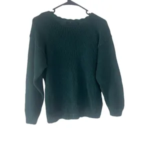 Shenanigans Vintage 90s Women's Size Medium Rose Floral‎ Crochet Green Sweater thumbnail 8