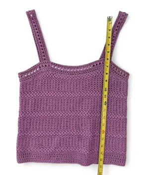 Vince Crochet Square Neck Camisole Lilac Purple Small thumbnail 8