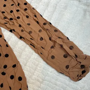 Beach‎ Riot Tan Black Polka Dot High Waist Cropped Tapered Pants Medium BR128811 thumbnail 4