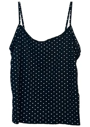 Lands End Black White Polka Dot Tankini Swim Top Size 16 Adjustable Straps thumbnail 1