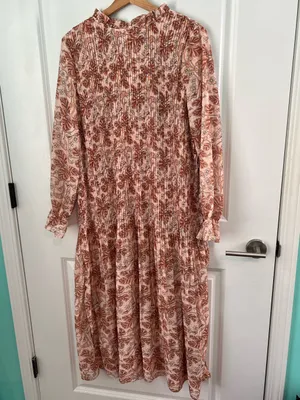Pink Lily Floral Maxi Dress Pleated Front Wedding Guest thumbnail 3