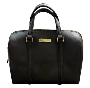 KATE SPADE Saffiano Leather Boston Handbag Black Dual Top Handle Zip Purse EUC thumbnail 9