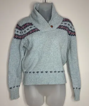 Woolrich Wool Blend Vintage Pale Blue Sweater Pullover size medium thumbnail 1