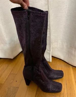 Purple Knee High Boots Size 6 thumbnail 1