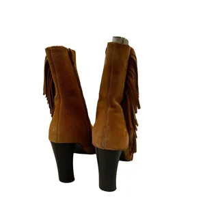 Vintage Predictions Suede Leather Fringe Boots Size 5 thumbnail 3