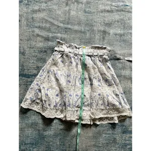 Altar'd State White Blue Ruffle Lace Floral Skirt Size XS thumbnail 7