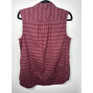 Duluth Large Womens Long Top or Mini Dress Organic‎ Cotton Burgundy Sleeveless thumbnail 7