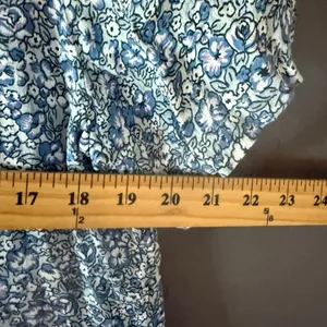 JG Hook Vintage 90s Cottage‎ Blue Floral Mixed Coastal Cowgirl Maxi Dress M thumbnail 7