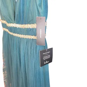 Lulus New Delightful Occasion Emerald Green Beaded Tulle Maxi NYE Dress Gown thumbnail 8