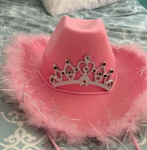 Pink Cowgirl Hat with Silver Tiara thumbnail 1