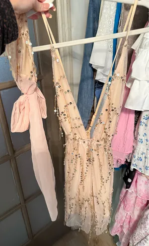 Sparkly romper dress Pink thumbnail 1