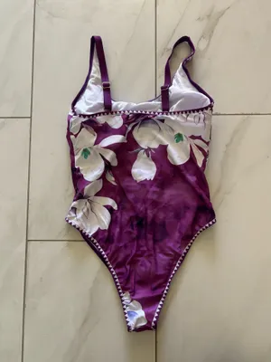 Floral Swimsuit Purple Size M thumbnail 2