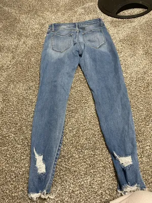 KanCan Blue Skinny Jeans with Distressed Details thumbnail 9