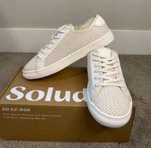 New Soludos Ibiza Oasis White Canvas Sneakers Women’s Size 8 thumbnail 1