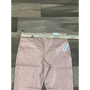 Old Navy Pixie Mid Rise Shimmer Ankle Pants Pink Size 12 New With Tag thumbnail 3