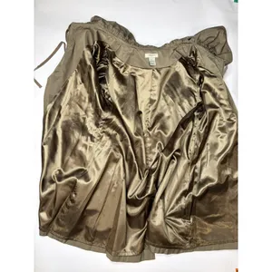 Vertigo Paris Womens XL Olive Taupe Ruffle Collar Belted Trench Coat Jacket thumbnail 7