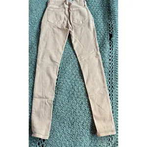 Mother Denim Skinny Jeans Tan Taupe Moto Zipper Pocket Stretch Pants Womens thumbnail 2