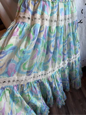 Free People NWT Love & Liberty Pastel Boho Maxi Dress Ruffle Lace Cottagecore Y2K S thumbnail 5