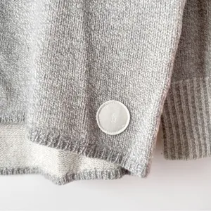 allbirds‎ boiled merino wool pullover sweater in natural grey, size medium thumbnail 6