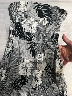 Gilli Black‎ & White Strapless Floral Wide-Leg Jumpsuit thumbnail 5