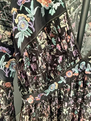 FREE PEOPLE Cherry Blossom Embroidered Lace Mini Dress Size 8 thumbnail 13