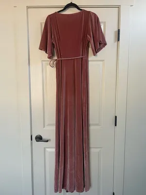 Women’s Baltic Born Meghan Velvet True Wrap Maxi Dress Pink Mauve Size M thumbnail 8