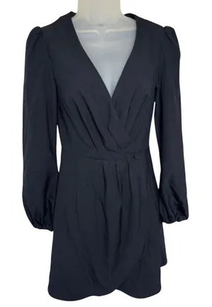 The Fifth‎ Label Chemistry Long Sleeve Wrap Dress Size XXS Navy Blue thumbnail 1