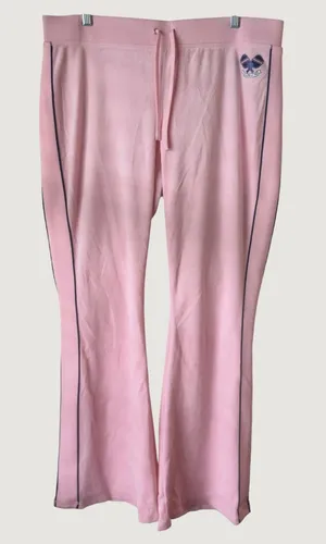 1504 | NWT Juicy Couture Cotton Velour Flare‎ Jogger Track Pants Pink Women XL thumbnail 1