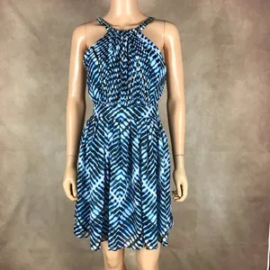 Calvin Klein Blue Printed Halter Fit & Flare Dress NWT 4P thumbnail 11