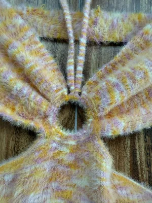 Princess Polly Novah Knit Halter Mini Dress Orange Pink Size Large thumbnail 7