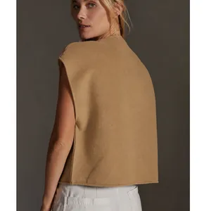 Maeve by Anthropologie Academy Utility Vest One Size Beige Rope Tie Cropped Boho thumbnail 3