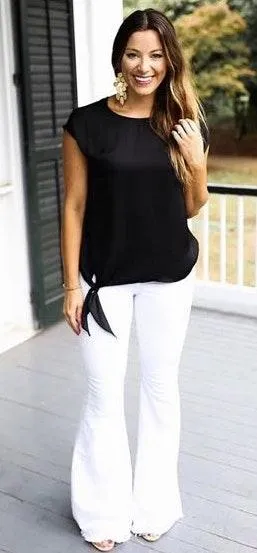 White Flare Pants Size 3 (2 thumbnail 6