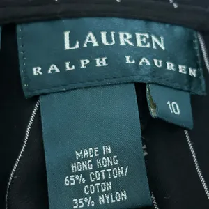 Lauren Ralph Lauren Pinstripe Pants Black White Size 10 thumbnail 5