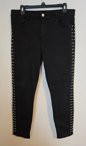 Joe’s Jeans Black Studded Flawless The Charlie High Rise Skinny Ankle casual thumbnail 1